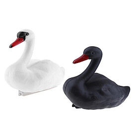 2x Realistic Floating Swan Ornament Hunting Decoy Outdoor Scarer Repeller