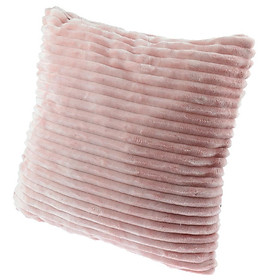 Square Plush Pillow Case Cushion Cover for Sofa Bed Couch Pink