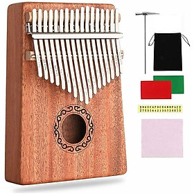 Đàn kalimba 17 phím chất liệu gỗ Mahogany Âm vang ấm tặng phụ kiện búa chỉnh âm, khăn lau đàn, Stick dán màu , túi nhung , tab hướng dẫn cho bạn mới tập chơi kalimba M-17KR