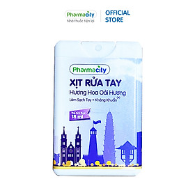 Xịt rửa tay Pharmacity dạng hộp xinh tiện lợi 18ml