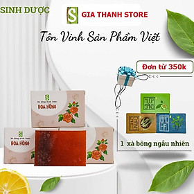 Xà bông thiên nhiên Sinh Dược Hoa Hồng [Bản Giới Hạn] Rose Handmade Soap 100gram làm sạch sâu,ngừa mụn, dưỡng da, sáng da, se khít lỗ chân lông