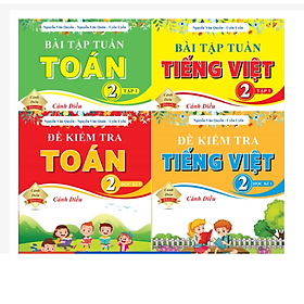 Sách - Combo Bài Tập Tuần và Đề Kiểm Tra Toán - Tiếng Việt Lớp 2 - Cánh Diều - Học Kì 1 (4 cuốn)