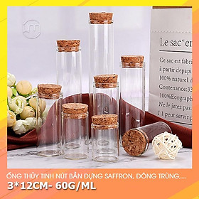 Mua 3*12cm- Ống thủy tinh nút bần đáy bằng đựng saffron  đông trùng hạ thảo ...