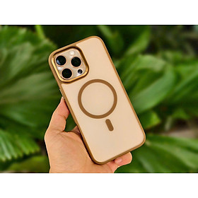 Ốp Lưng Trong Suốt Hỗ Trợ Sạc Từ Tính cho iPhone 16 Pro Max hiệu Wiwu FGG - 012 màu vàng Sa Mạc - Hàng chính hãng