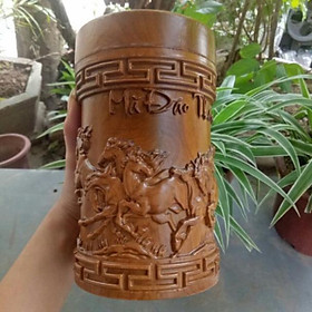 Hộp chè mã đáo gỗ bách xanh nguyên khối