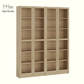 Mua HAPPY FURNITURE   COMBO 2 kệ sách 6 tầng cửa kính - CATY   KSA_087   160cm x 30cm x 202cm DxRxC