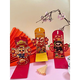 ⭐ XẤP 6 BAO LÌ XÌ 3D TẾT 2026 – MÀU ĐỎ ĐỘC LẠ – THỦ CÔNG TINH XẢO ⭐