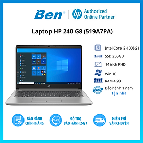Laptop HP 240 G8 i3 1005G1/4GB/256GB/14"F/Win10/(519A7PA)/Bạc - Hàng chính hãng