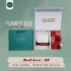 Hộp Quà Tặng Thiết Kế BMBOX HQTTK01 - Tiện Dụng, Phù Hợp Với Nhiều Món Quà - màu đỏ sang trọng, 29x19x9 (cm)