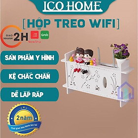 Mua Hộp đựng wifi treo tường KHÔNG CẦN KHOAN hình hoa mai kiểu mới nhỏ gọn giá rẻ - ICO HOME