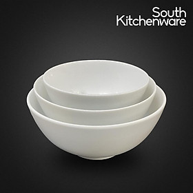 Tô hình tròn dáng cao sứ tráng men cao cấp Jasmine Trắng Minh Long kích thước 15cm, 18cm, 20cm