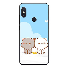 Ốp Lưng Dành Cho Xiaomi Mi A2 Lite - Mèo Mập Nền Xanh