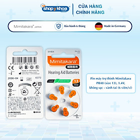 Mua Pin máy trợ thính Mimitakara PR48 (size 13)  1.4V  không sạc - vành tai (6 viên/vỉ)