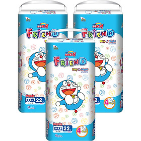 Combo 3 Tã quần Goon Friend Doremon mới gói cực đại XXXL22 (18kg ~ 30kg)