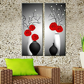 Mua Tranh thêu chữ thập Bình Hoa 2 Bức (57*60cm) chưa thêu