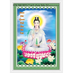 Mua Tranh thêu chữ thập PHẬT QUAN ÂM 88965 (40x55cm) chưa thêu 3d
