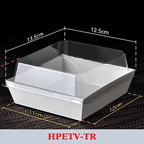 Mua Hộp Giấy Đựng Bánh Thức Ăn Kèm Nắp Nhựa Trong Suốt PET