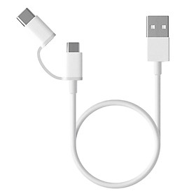 Dây Cáp Sạc Đa Năng 2 Trong 1 USB Type-C / Micro USB Xiaomi (0.3m) - Hàng Chính Hãng