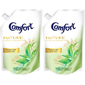 Combo 2 Nước Xả Làm Mềm Vải Comfort Nature Thanh Lọc Khử Mùi Túi 1.5L