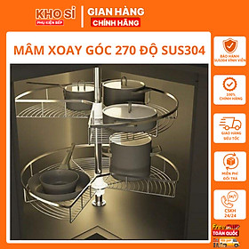 Mâm Xoay Góc 270 Độ Sus304 Cao Cấp Eurotek Làm Từ Chất Liệu Inox Cao Cấp, Với Màu Sắc Trắng Sáng