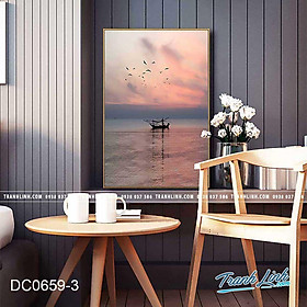 Bộ tranh canvas treo tường trang trí phòng khách phong cảnh biển dc.ttph0521