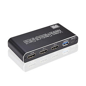 NK-X6 HDMI to USB3.0 Video Capture Card 4K 1080P HDMI 2-in-1 Switcher&Audio Compatible with PS4/XBOX/Recording/Live