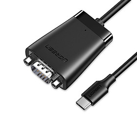 cáp chuyển Usb C 2.0 ra Db9 Rs 232 cổng com 9 chân màu đen Ugreen 253UC70612CM 1.5M hàng chính hãng