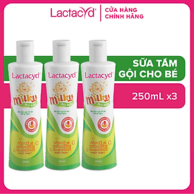 Bộ 3 chai Sữa tắm gội trẻ em Lactacyd Milky 250ml/chai