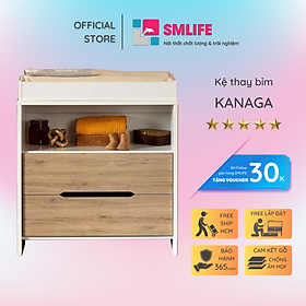 Kệ gỗ thay tã cho bé SMLIFE Kanaga  | Gỗ MDF dày 17mm chống ẩm | D85xR45xC92cm