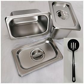 Bộ 2 khay inox đựng topping / cháo dinh dưỡng EAST GN 1/9