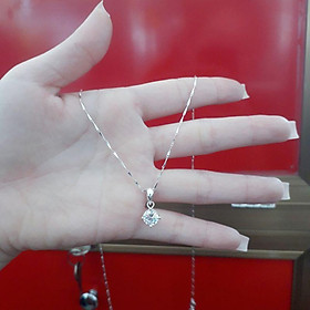 Dây chuyền bạc liền mặt đính đá cao cấp  YN JEWELRY