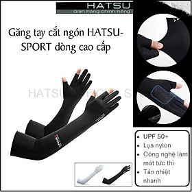 Găng tay cắt ngón HATSU-SPORT dòng cao cấp cực thoáng mát - chống trượt - dùng trong lái xe, đi phượt, tập gym - có thể sử dụng điện thoại thông minh