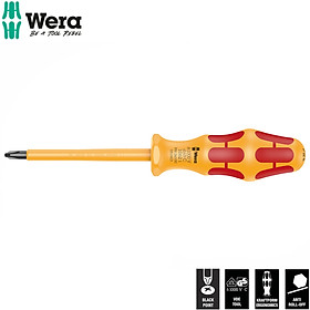 Tua vít cách điện 4 cạnh 1062 i PH 2 x 100 mm Wera 05051603001 1062 i PH VDE-insulated Kraftform Phillips-head