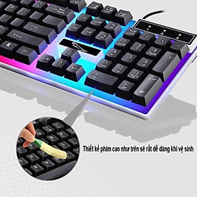 COMBO BÀN PHÍM VÀ CHUỘT KB-C021 MÀU ĐEN USB CÓ ĐÈN LED SỬ DỤNG CHO GAME