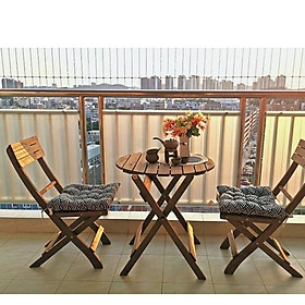Bàn Ghế Bistro gỗ tự nhiên chuyên làm bàn cafe ban công sân vườn