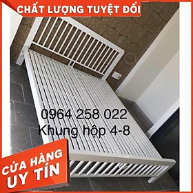 Giường sắt khung hộp ngang 1m4 dài 2m tphcm.