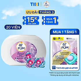 Viên giặt xả arFUM 5 trong 1 MỚI lưu hương lâu 16 tuần, khử khuẩn 99% - (20 viên/ hộp)