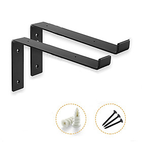 Bộ 2 giá đỡ chữ L, Pat L mặt trên 30 cm, ke bàn treo tường bằng thép phủ sơn tĩnh điện, kèm phụ kiện vít tắc kê – Hàng chính hãng