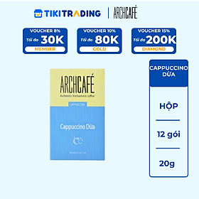 Cà phê Cappuccino Dừa - Archcafé (hộp 12 gói x 20g)
