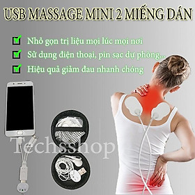 Máy massage xung điện mini - Usb massage  2 miếng dán nhỏ gọn tiện lợi