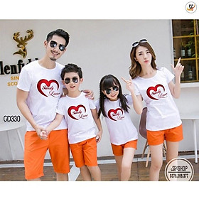 Áo Gia Đình Family Love - Màu Trắng - Đủ Size (GD330T)