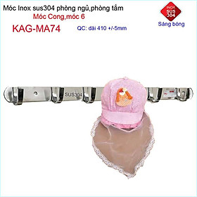 Mua Móc cong treo quần áo inox 304 cao cấp dày  móc Kace 6 móc treo đồ nhà tắm KAG-MA74