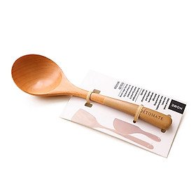 Household Spoon Tableware Curved Wooden Spoon With Colorful Handle Small Spoon Beech Wood Rice Spoon