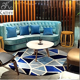 Mua Thảm trải sàn tròn 3D màu xanh phong cách hiện đại 120cm CARPET  7048S