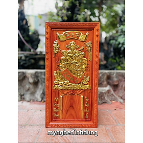 TRANH Đốc lịch treo tường khắc phúc lộc thọ gỗ hương đỏ dát vàng cao cấp kt 41×81×3cm