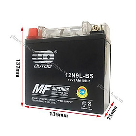 ẮC QUY XE MOTO PHÂN KHỐI LỚN OUTDO 12N9L-BS 12V - 9AH