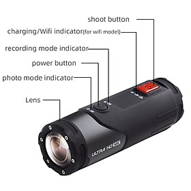 Camera 4K chuyên nghiệp Camera Action Cam cho xe đạp Mũ bảo hiểm xe đạp Ghi lại máy ảnh hành động thể thao ngoài trời