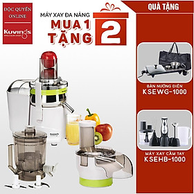 Mua Máy ép trái cây đa năng Kuvings NJM-9010GR (2.0L) Tặng Bàn nướng điện KSEWG-1000 và Máy xay sinh tố KSEHB-1000 - Hàng chính hãng