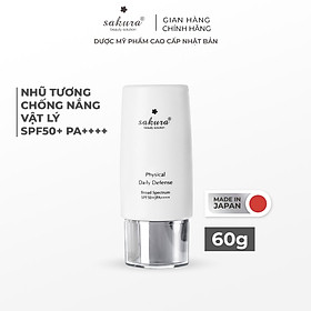 Kem Chống Nắng Sakura Physical Daily Defense SPF 50+ PA ++++ (60g)