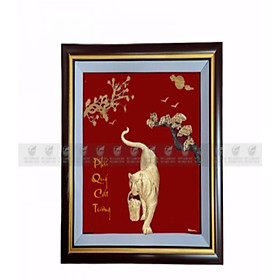Tranh hổ dát vàng 24k MT GOLD ART (30x30cm)- Hàng chính hãng, trang trí nhà cửa, phòng làm việc, quà tặng sếp, đối tác, khách hàng, tân gia, khai trương 